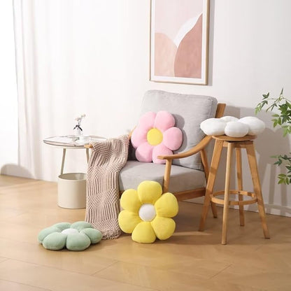 17.7 Inch Purple Flower Pillow – Daisy Shaped Cute Decorative Throw Pillow, Soft Floral Seating Cushion Floor Pillows for Sofa, Bed, Chair & Room Decor