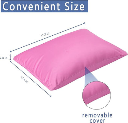 Microbead Throw Pillow Bedding Neck Pillows with Removable Cover, 16" x 12" Bed and Couch Decorative Pillow for Home Sofa Bedroom Fun Colors Support. Silky, Comfortable (Orchid)