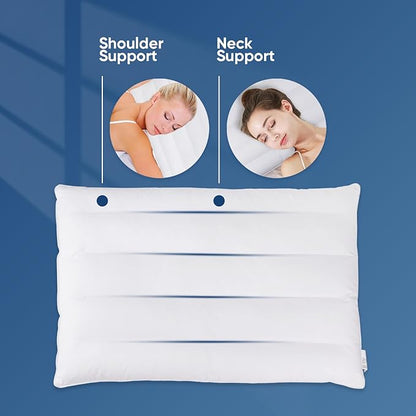 MINUPWELL Ultra Flat Pillows for Sleeping Thin, 7D High Support 2.5 inch Height Ultra Thin Pillows,Slim Bed Pillows for Stomach Sleeper,King Size -18x36 in
