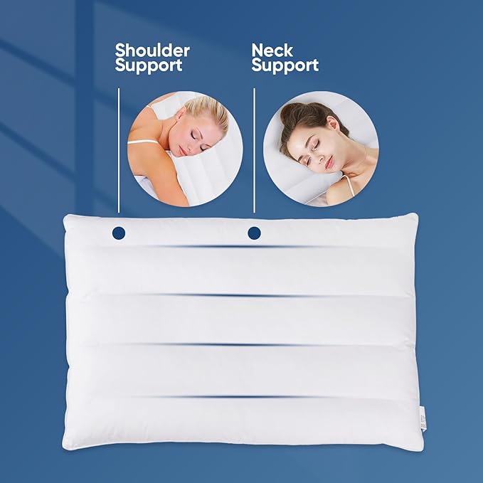 MINUPWELL Ultra Flat Pillows for Sleeping Thin, 7D High Support 2.5 inch Height Ultra Thin Pillows,Slim Bed Pillows for Stomach Sleeper,Queen Size -18x30 in