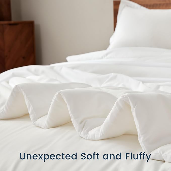 SLEEP ZONE Fall King Comforter Set, Luxury Hotel Collection Comforter, 3 Pieces Fluffy Lightweight Down Alternative Duvet Insert with Embroidered Stripes (Elegant Scroll, King)