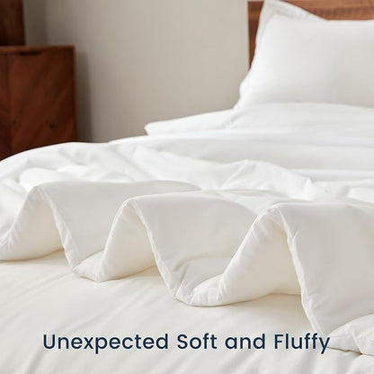 SLEEP ZONE Fall King Comforter Set, Luxury Hotel Collection Comforter, 3 Pieces Fluffy Lightweight Down Alternative Duvet Insert with Embroidered Stripes (Natural Branches, King)
