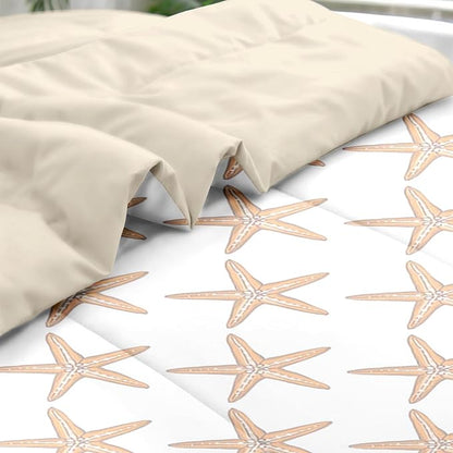 Comforter Set Twin Size, Boho Sea Shells 5 Pcs Bedding for Kids and Adults, Nautical Beach Summer Bed Sheet Sets with Fitted Sheet Pillowcase & Sham for Bedroom Bed Decor