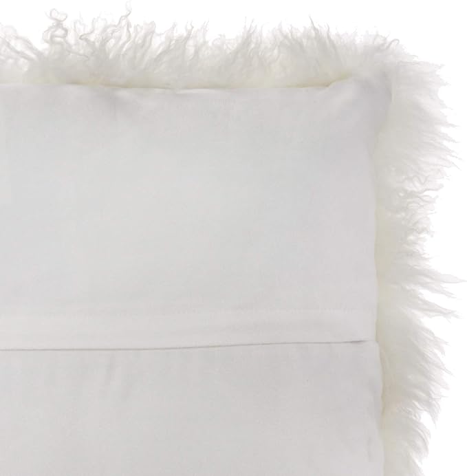 SARO LIFESTYLE Mongolian Lamb Fur Poly Filled Throw Pillow
