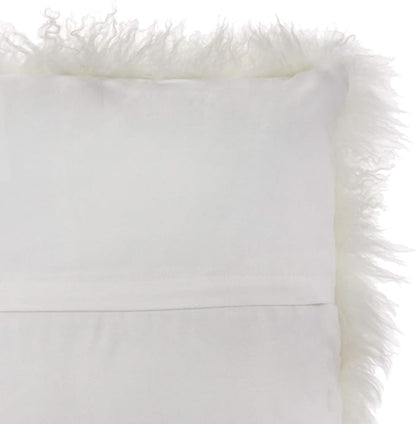 SARO LIFESTYLE Mongolian Lamb Fur Poly Filled Throw Pillow