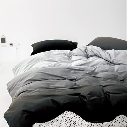 Pureant White Grey Gradient Comforter Sets Twin Women Men Solid White and Grey Bedding Comforters Cotton Modern Plain Dark Gray Gradient Quilts Watercolor Art Bedding Soft Sliver Grey Blankets Warm