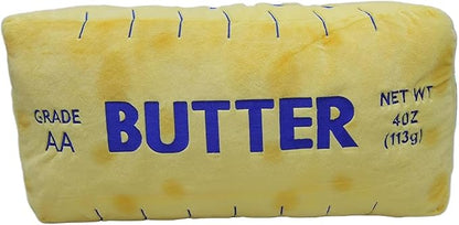 Jumbo Butter Pillow 32 Inch - Soft Yellow & Blue Valentine's Day Cushion, Oversized Cuddly Butter Stick Pillow for Home Decor, Hugging & Lounging, Quirky Gift for Adults