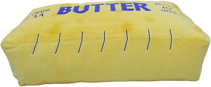 Jumbo Butter Pillow 32 Inch - Soft Yellow & Blue Valentine's Day Cushion, Oversized Cuddly Butter Stick Pillow for Home Decor, Hugging & Lounging, Quirky Gift for Adults