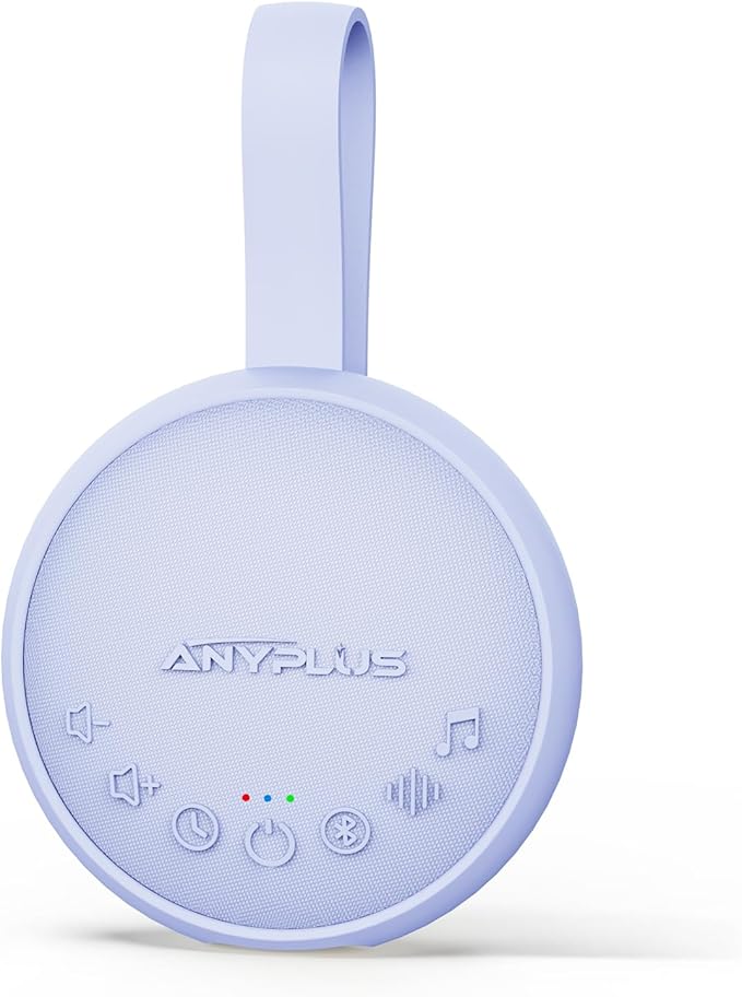 White Noise Sound Machine for Sleeping Adults & Baby, Portable Noise Machine with 24 Soothing Sounds, Bluetooth 5.1, Battery Powered, 3 Timer Settings, Memory Function for Home, Office, Travel(Purple)