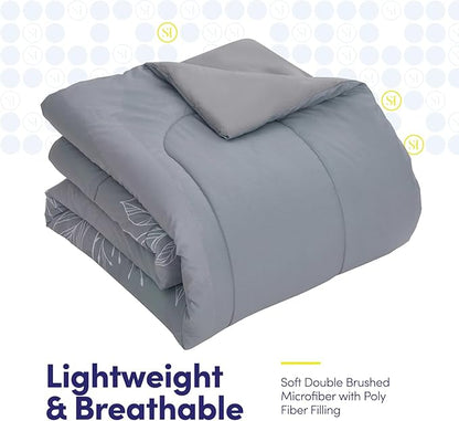 Sweet Home Collection 7 Piece Comforter Set Bag Solid Color All Season Soft Down Alternative Blanket & Luxurious Microfiber Bed Sheets, Florence, King