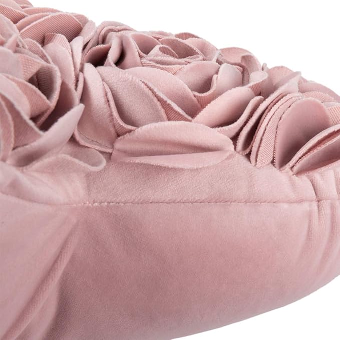 JWH Valentine's Day Throw Pillow Covers Decorative Flower Accent Pillow Cases Heart Shaped Cushion for Couch Living Room Bed Chair 14 x 16 Inches Rose Gold
