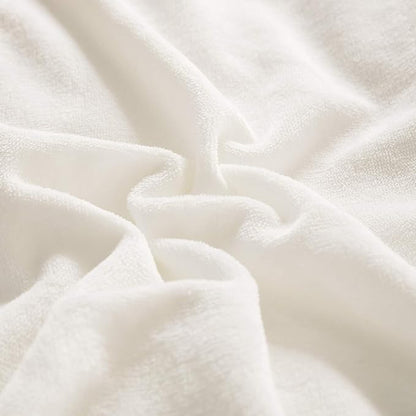 CLOTHKNOW White Velvet King Size Comforter Set 3Pcs Fluffy Bedding Comforter Sets Soft Flannel Comforter King White Comforter with 2 x Pillow Cases
