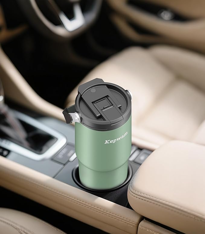Kepwam T3 Self-Heating Travel Mug 20oz, Temperature-Controlled Coffee Warmer Mug, Smart Travel Coffee Mug Keep Coffee Drinks Hot, Heated Mug Great for Driver Outdoor Fits Car Cup Holders