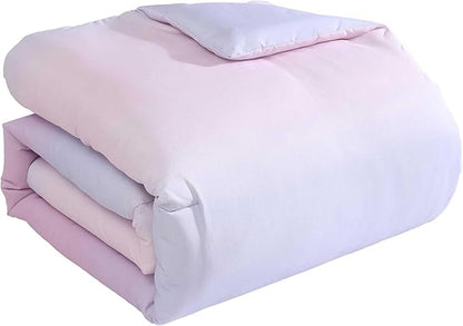 Betsey Johnson - Comforter Set, Super Soft Bedding with Matching Sham & Sheets, Includes Bonus Pillowcase & Reversible Plush Throw (Ombre Purple, Queen)