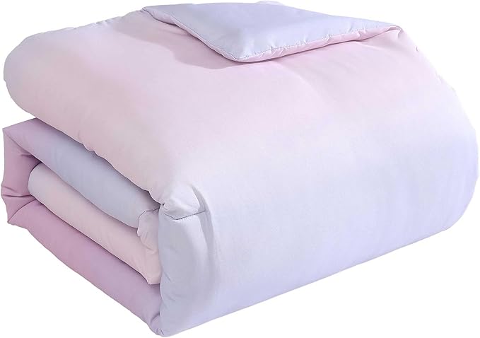 Betsey Johnson - Comforter Set, Super Soft Bedding with Matching Sham & Sheets, Includes Bonus Pillowcase & Reversible Plush Throw (Ombre Purple, Full)