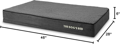 The Dog’s Bed Orthopedic Memory Foam Dog Bed Mattress, Plush Fabric, Grey Plush, XL, 6-Inch