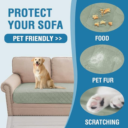 H.VERSAILTEX Couch Cover for Dogs Washable 100% Waterproof Sofa Cushion Cover Dog Bed Cover Non-Slip Pet Blanket for Sofa Cushion Protector, 35" x 82", Sage