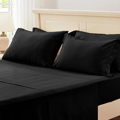 Zzlpp Black Twin Comforter Set 5 Pieces, Seersucker Bed in a Bag with Comforter and Sheets, All Season Bedding Sets with 1 Comforter, 1 Pillow Sham, 1 Pillowcase, 1 Flat Sheet, 1 Fitted Sheet