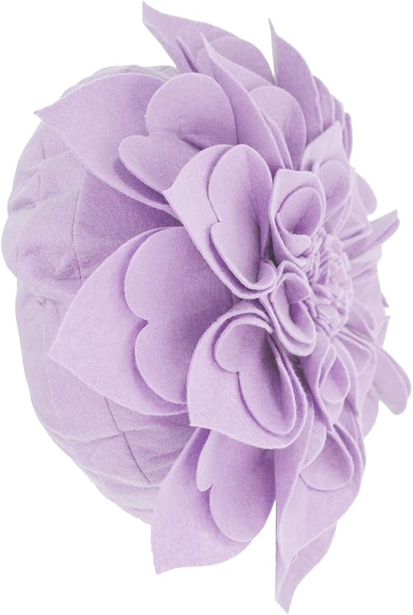 Fennco Styles Handmade 3D Heart-Shaped Petals Flower Decorative Filled Throw Pillow 13" Round - Lilac Floral Pillow for Couch, Home Décor and Holiday, Housewarming Gift