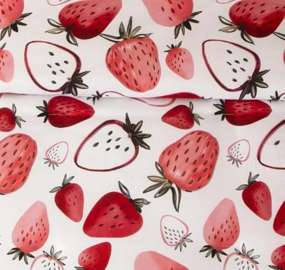 SDY 7PCS Strawberry Comforter and Sheet Set Twin Size, Cute Kawaii Pink Bedding Set for Girls, Kids Includes 1*Comforter,1* Flat Sheet, 1*Fitted Sheet,2*Pillowcases and 2*PillowcaseShams