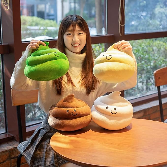 Lovely Plush Simulation Poop, Spoof Gifts, 3D Funny Decoration Pillow (Green, 10in)