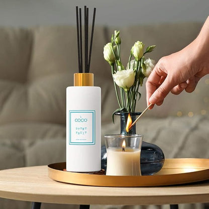 COCO by Stone 5oz Reed Diffuser (Stone Fruit) Luxury Scented Oil Diffuser Aromatherapy, Reed Diffusers for Home, Diffusing Oil Fragrance,Fragrance Products, Reed Diffusers for Home, Vegan
