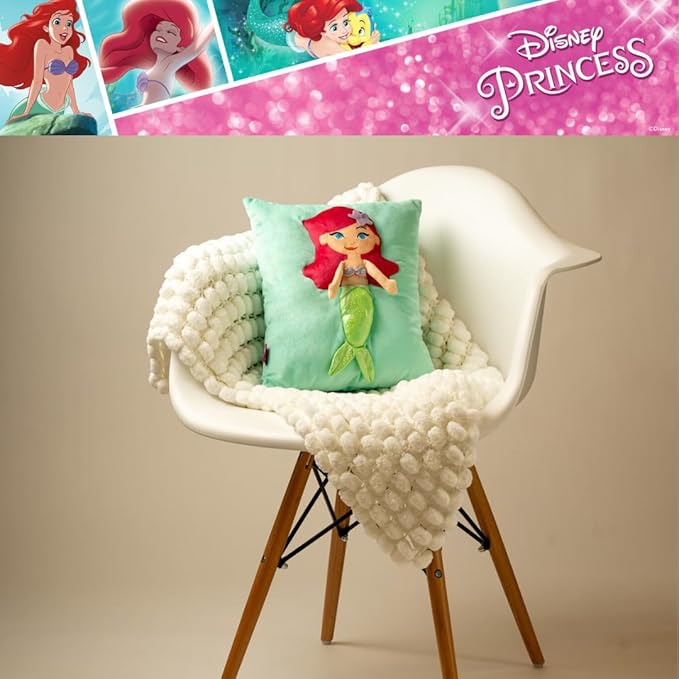 Franco Disney The Little Mermaid Ariel Kids Super Plush Cozy Snuggle (TM) Pillow (100% Officially Licensed Product) (Pack of 2)