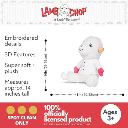 Lamb Chop Nostalgic Spring Easter Cuddle Pillow, Super Soft & Cozy Plush, 14" Tall, (Officially Licensed Product) by Franco Collectibles