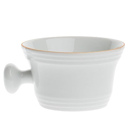 Fendrihan Porcelain Apothecary Shaving Mug, Hand-Painted Rim (Golden)