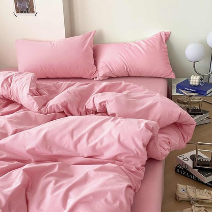 ETDIFFE Pink Comforter Set Twin/Twin XL Size, 2pc Aesthetic Modern Bedding Set - Soft & Lightweight All Season Extra Long Microfiber Down Alternative Bed Comforter with 1 Pillow Sham for Women