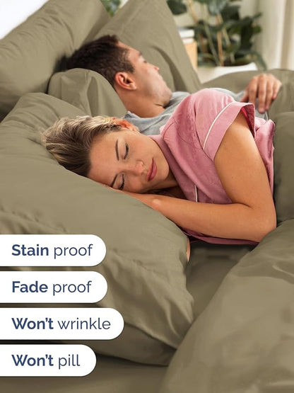 Extra Deep Queen Sheet Set - 6 Piece Breathable and Cooling Sheets - Hotel Luxury Bedding for Women, Men, Kids & Teens - Easy & Secure Fit - Soft, Wrinkle Free and Comfy - Extra Deep Pockets - Khaki