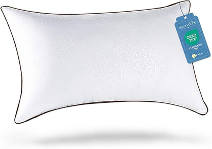 JOLLYVOGUE Standard Pillows Set for Sleeping, Cooling and Supportive Pillows Full Size for Side and Back Sleepers, Down Alternative Hotel Collection Sleeping Pillow