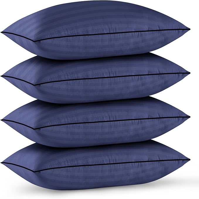 GOHOME Pillows Queen Size Set of 4 - Bed Pillows for Sleeping 4 Pack, Cooling Supportive Hotel Pillows with Premium Soft Down Alternative Fill for Side Stomach and Back Sleepers