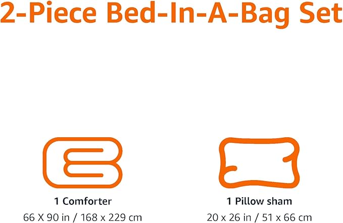 Amazon Basics 2-Piece Soft Microfiber Kid's Comforter and Pillow Sham Set, Twin, Light Pink, Solid