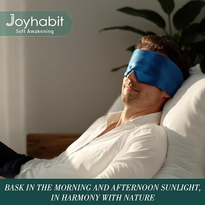 Joyhabit Silk Sleep mask | 100% Mulberry for Women Men Ultra Soft Blackout Eye Cover with Adjustable Band, Breathable No Eye Pressure, Ideal for Sleep, Travel, Naps & Meditation, Royal Blue