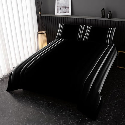 White and Black Bedding Set Twin Size Abstract Ombre Comforter Set for Teen Boys, Mordern Bedding Set 3 Piece in A Bag,Dark Quilt Set Mordern Art Decor Lightweight All Seasons with Pillowcases