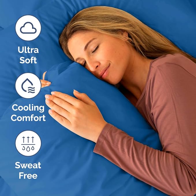 Short Queen RV Size 4 Piece Sheet Set - Comfy Breathable & Cooling Bed Sheets Set - Hotel Luxury Bedding for Women, Men, Kids, Teens, Boys & Girls - Deep Pockets & Ultra-Soft - Oeko-Tex - Royal Blue
