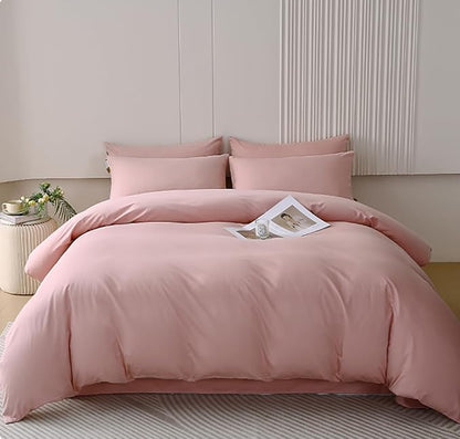 Houseri Pink Comforter Set - Twin Size, Blush & Rose Pink Bedding for Girls