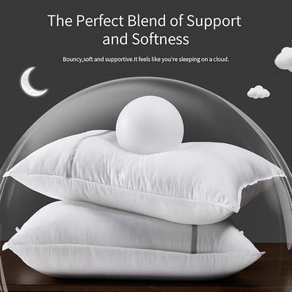 Bed Pillows Standard Size Set of 4, Firm Hotel Pillows for Sleeping, Cooling Pillows for Side & Back Sleepers, Down Alternative Filling, 20 x 26 Inches