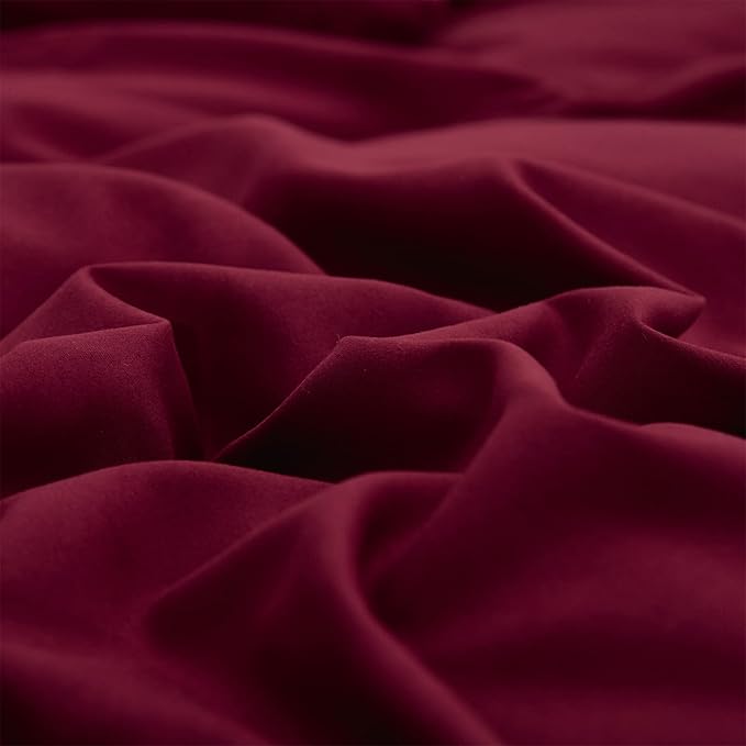 Pureant Burgundy Red Comforter Sets California King Wine Red Bedding Comforters Solid Dark Color Quilts Cal King Women Adults Luxurious Plain Claret Comforter Soft Crimson Bedding Noble Bordeaux Bed