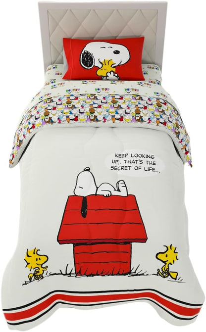 Franco Peanuts Classic Pals Super Soft Comforter and Sheet Set, 4 Piece Twin Size, (Official Licensed Product) Collectibles