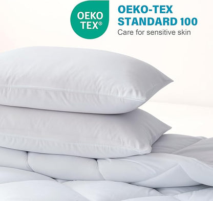 Decroom Lightweight California King Comforter Set with 2 Pillow Sham - 3 Pieces Set - Quilted Down Alternative Comforter/Duvet Insert for All Season - White - Cal King Size