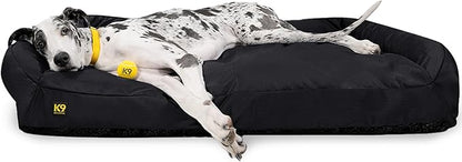 K9 Ballistics Tough Bolster Nesting Pillow XX-Large Sofa Dog Bed with Removable Washable Cover - Durable, Water Resistant with Nonskid Bottom 68"x40", Obsidian Black