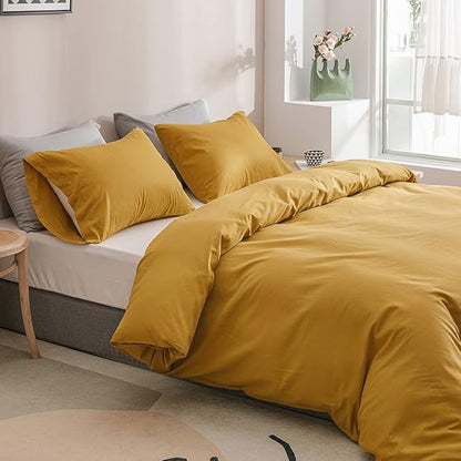 Wellboo Mustard Yellow Comforter Sets Twin Size Solid Ginger Bedding Comforters Women Men Plain Dark Yellow Quilts Modern Minimalist Gold Yellow Blankets Soft Vintage Bedroom Decor Aesthetic