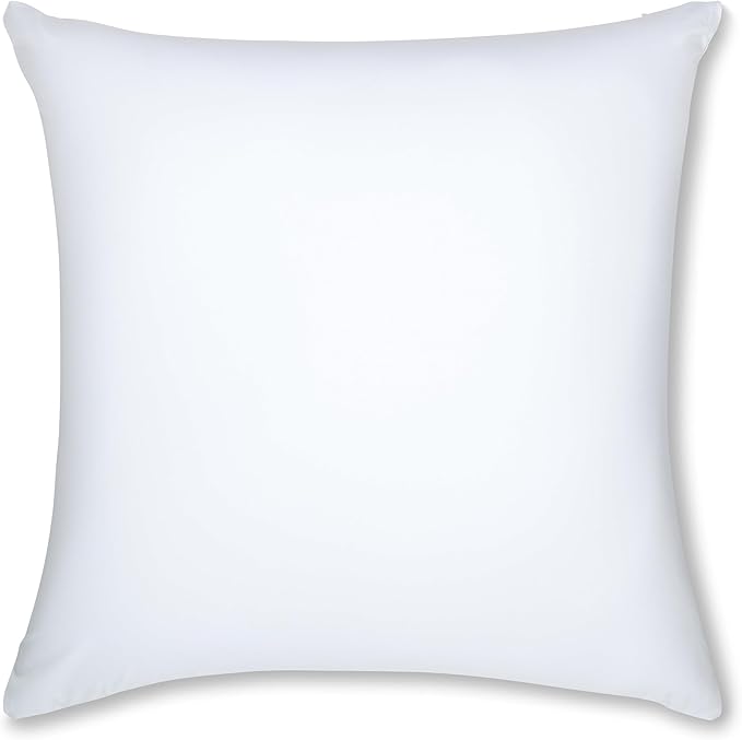 PILLOWY 20" x 20" Throw Pillow - White: 1 PCS Luxurious Premium Microbead Pillow with 85/15 Nylon/Spandex Fabric. Forever Fluffy, Outstanding Beauty & Support. Silky, Soft & Beyond Comfortable