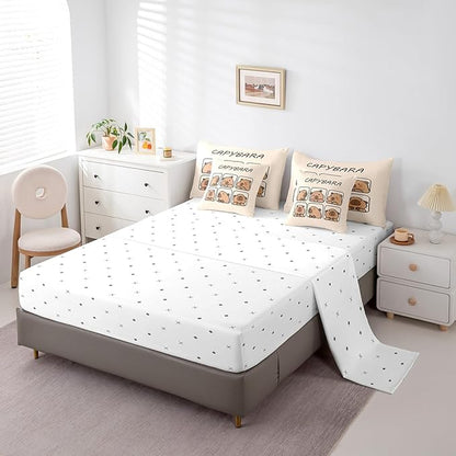 Erosebridal Capybara 7 Piece Bedding Set Full Size,Cute Animal Bed in a Bag,Capybara Lovers Bed Set Includes Comforter, Sheet Set, Pillowcases & Pillow Covers All Season Bedroom Decor