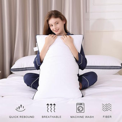 Meoflaw Pillows for Sleeping (2-Pack), Luxury Hotel Pillows Queen Size Set of 2,Bed Pillows for Side and Back Sleeper (Queen)