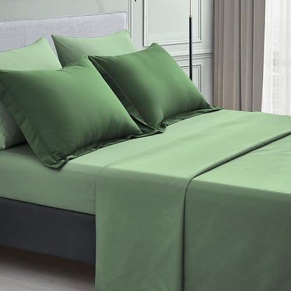 Maple&Stone Full Size Comforter Set 7 Pieces Bed in a Bag - Down Alternative Bed Set with Sheets, Pillowcases & Shams, Soft Reversible Duvet Insert,Sage Green