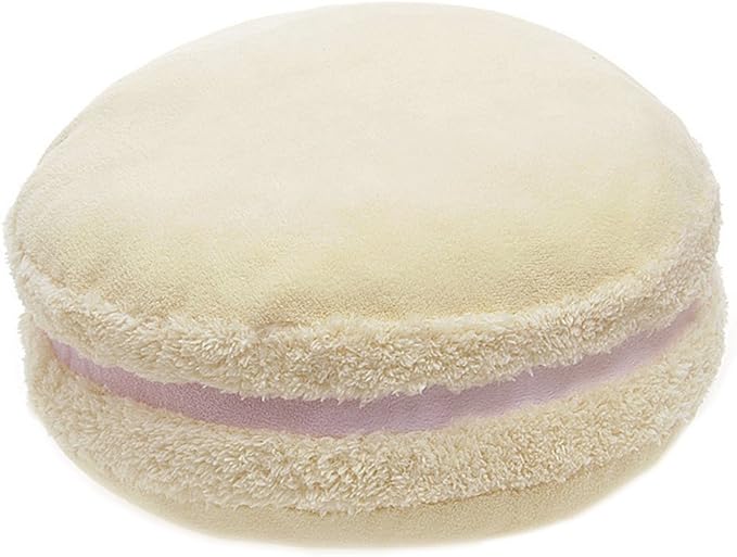 ChezMax Macaron Pillow Plush Back Bolster Cushion Microbead Throw Pillow Case Round Seat Cushion Home Decor Pillow for Sofa Bedroom Office Dormitory Car 14.5" Light Yellow