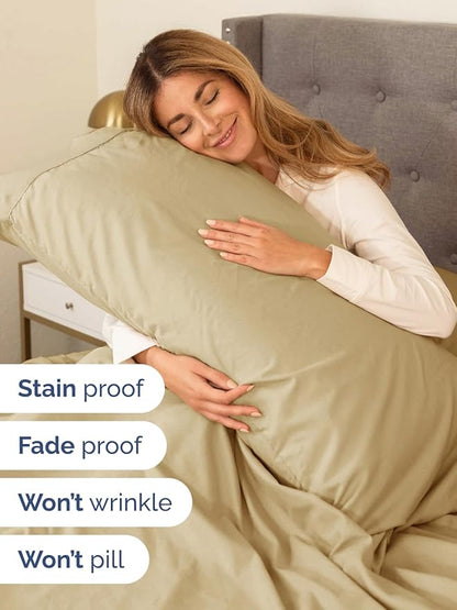 Extra Deep Twin XL Sheet Set - 4 Piece Breathable and Cooling Sheets - Hotel Luxury Bedding for Women, Men, Kids & Teens - Easy & Secure Fit - Soft, Wrinkle Free and Comfy - Extra Deep Pockets - Beige